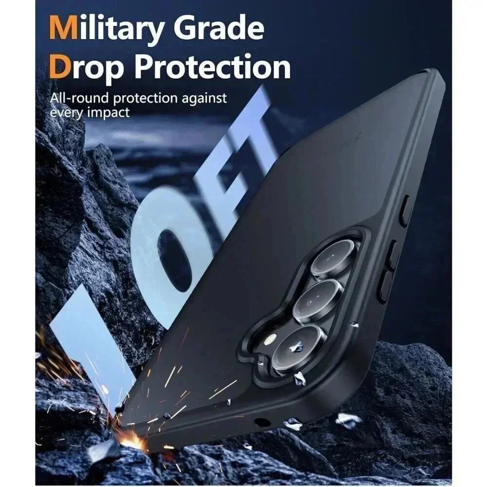 Black Translucent Back Case for Samsung Galaxy S23 FE Ultra‎ 6.4” Military Grade